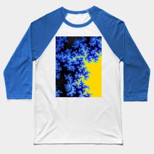 Mandelbrot Fractal Blue Yellow Baseball T-Shirt